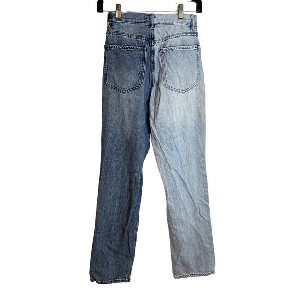 Pacsun Two Toned Straight Leg Jeans Womens Size 24 Button Fly - Picture 4 of 4